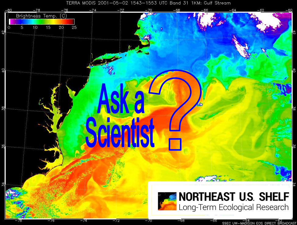 Ask a Scientist question overlaid on satellite image